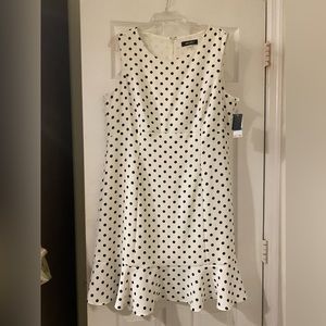 White and black polka dot dress